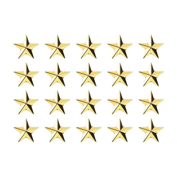 GQDIN 20 Pcs Star Badge Lapel Pin Star Badge Pins 4th of July Memorial Day Pins Veterans Day Star Pins Independence Day Costume Decorations(S,M,L)