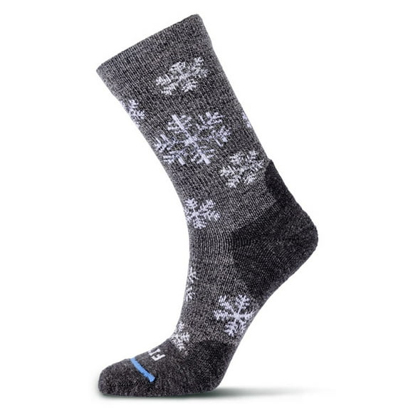 FITS Unisex Medium Hiker Snowflake Crew Socks Coal - F1017-011