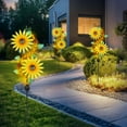 thumbnail image 3 of Sunflower Wind Spinners Garden Stake with LED Lights,Outdoor Solar Wind Sculptures for Yard and Garden,S-type Solar Windmill Kinetic Spinner for Garden Lawn Patio Decoration(51"), 3 of 7