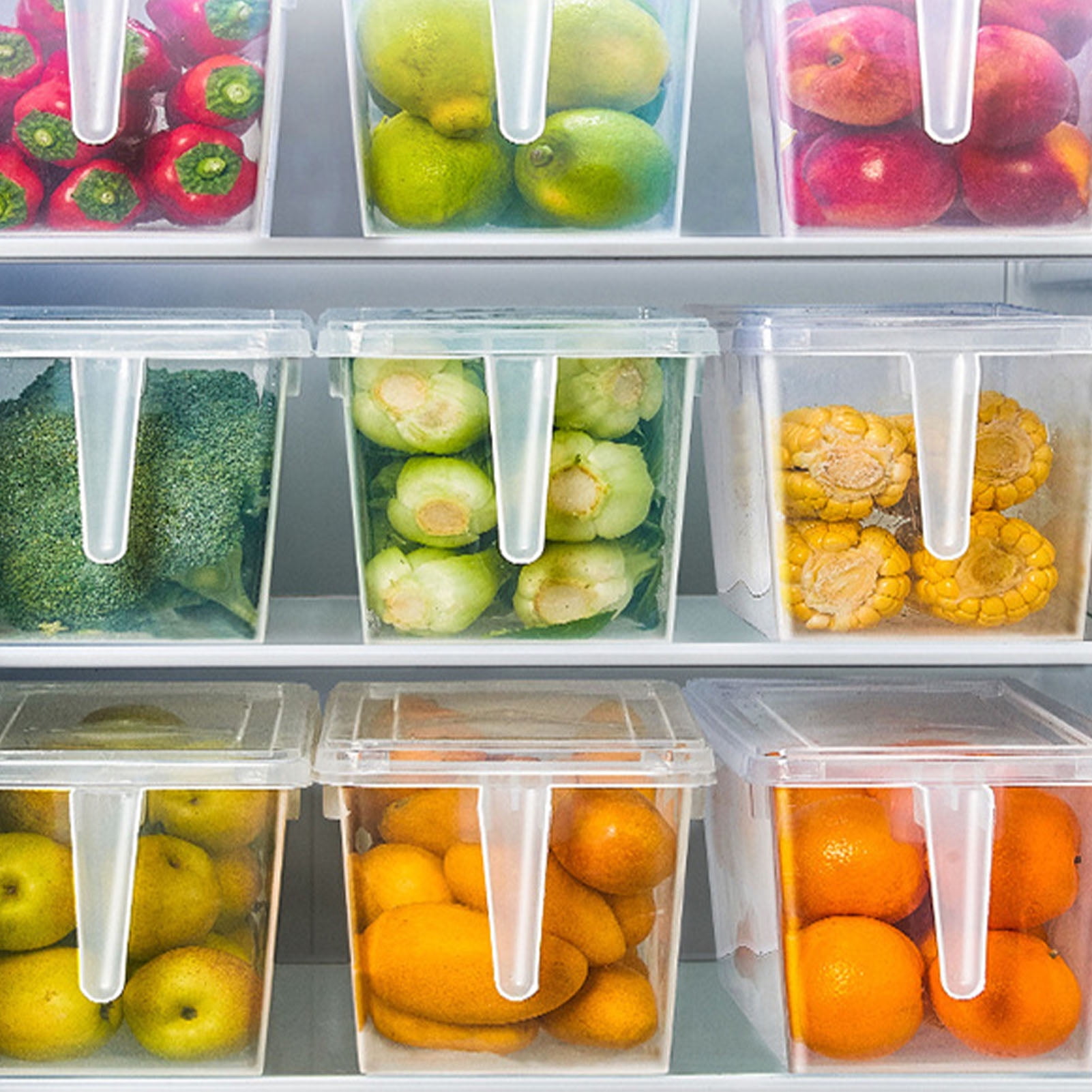 Refrigerator Organizer Bins, Easy To Clean Deform Proof Compact PP5 Fruit Storage Containers Food Grade Material  For Vegetables Eggs