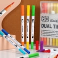 thumbnail image 5 of Uanit 12/24 Color Black and White Watercolor Pen Brush Marker Pens Art Markers with Fine Tip Coloring for Adults Journaling Calligraphy Drawing Sketching Doodling Illustrating 5ml, 5 of 9