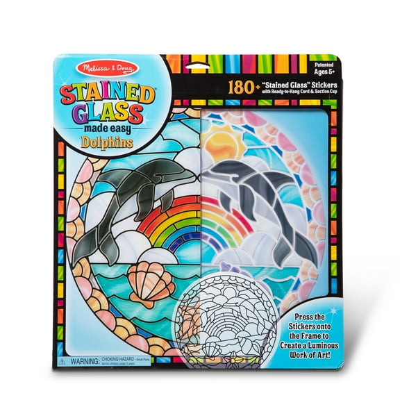 Melissa & Doug Stained Glass Made Easy Craft Kit: Dolphins - 180 Stickers