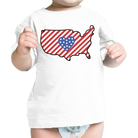 

USA Map Cute 4th Of July Decorative Cute Baby T-Shirt New Mom Gifts