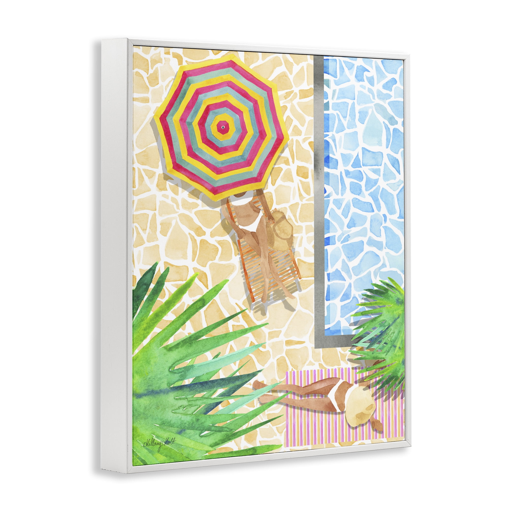 Stupell Industries Poolside Chill Duo White Framed Giclee Art, design by Hillary Holt