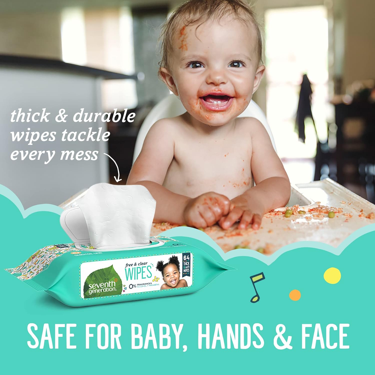 Seventh Generation Baby Wipes Sensitive Protection Diaper Wipes with Snap Seal 768 Count - image 4 of 16