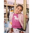thumbnail image 2 of Tstars Girls' Love Horses T-Shirt - Ideal Horse Lover's Gift - Youth Size - Wow, Pink, 2 of 6
