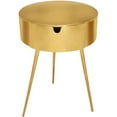 thumbnail image 3 of Pemberly Row Modern / Contemporary Gold Finish Metal Nightstand, 3 of 6