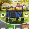 thumbnail image 6 of Minikid Baby Wagon Stroller for 2 Kids, Toddler Stroller with Canopy, 5-Point Harness, Adjustable Handlebars, Removable Seat, Blue, 6 of 13