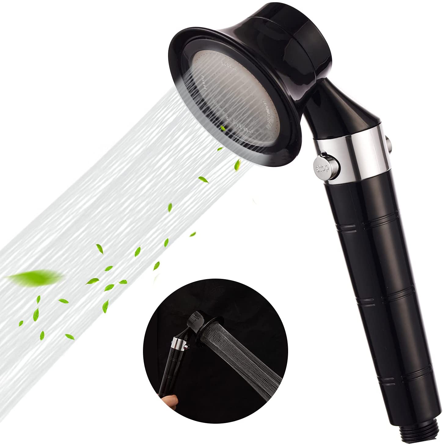 Handheld Shower Head with High Pressure ON/OFF Switch Triple Filtration