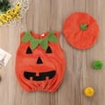 thumbnail image 3 of KOMOO 2 PCS Baby Pumpking Romper Sleeveless Pumpkin Bodysuit Playsuit and Hat Set Newborn Cute Halloween Outfits Costumes, 3 of 9