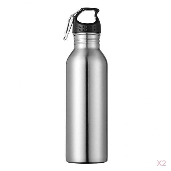 2pcs 26oz botella de agua portátil de material acero inoxidable con mosquetón