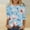 Multicolor, variant on Runfenguu Workout Top For Women Graphic Tees For Women Trendy Women'S Printed Round Neck Three Quarter Sleeve 3/4 Sleeve T-Shirt Loose