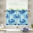 thumbnail image 6 of Ryvnso Crab and Starfish Half Curtains Sets Tier 2 Panels Short Curtain Rod Pocket 27"W x 36"L, 6 of 7