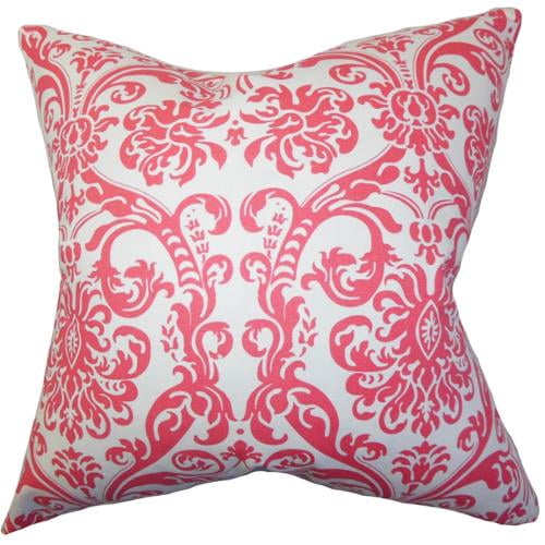 The Pillow Collection Saskia Damask Pink Feather Filled Throw Pillow - Walmart.com