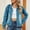 Light Blue coat for women, variant on Usmixi Denim Jacket for Women Womens Jean Coat Long Sleeve Fashion Solid Stretchy Denim Coats Open Front Button Down Lapel Slim Jean Outerwear with Pocket Winter Denim Jacket