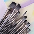 thumbnail image 3 of "12pcs F Juego De Pinceles De Acuarela, Pinceles Planos De Nylon Para Pintura Acrílica, Pintura Al Óleo, Estudiantes De Arte, Suministros De Bellas Artes", 3 of 3
