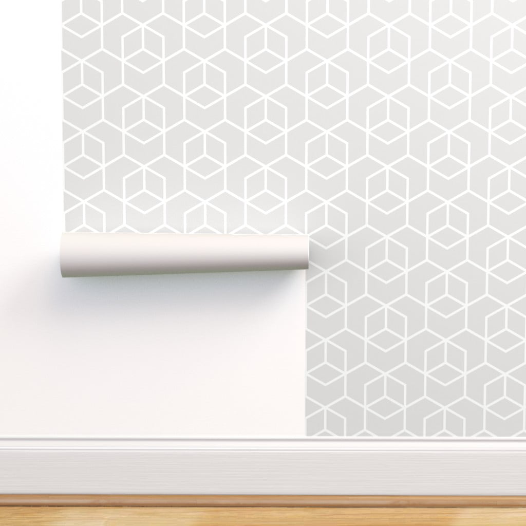 Removable Water-Activated Wallpaper Minimalist Shibori Triangles Modern Decor