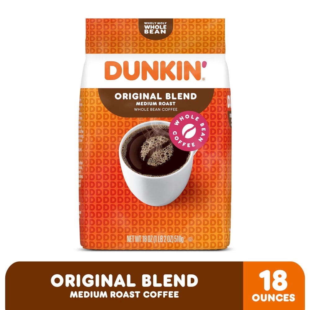 Dunkin’ Original Blend Medium Roast Whole Bean Coffee 18 oz - 5 Pack