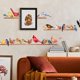 thumbnail image 5 of Pegatinas de pared de pájaros en acuarela, animales, vinilo, arte de pared, pájaros coloridos sobre alambre, murales de bricolaje, papel tapiz, decoración, 5 of 9