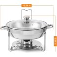 thumbnail image 3 of EastVita Ensemble de 2 Plats Anti-Frottement pour Buffet, 5 Qt Plats Ronds Anti-Frottement pour Buffet avec Porte-Couvercle et Couvercle en Verre, Ensembles de Réchauds et Réchauds de Buffet en Acier Inoxydable pour Fêtes, Mariage, Camping, Souper, Acier Inoxydable, 3 of 7