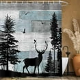 thumbnail image 2 of Rustic Forest Deer Shower Curtain Cabin Farmhouse Country Lodge Bathroom Decor Polyester Fabric Bath Curtain Set with Hooks, 72X72in, 2 of 5