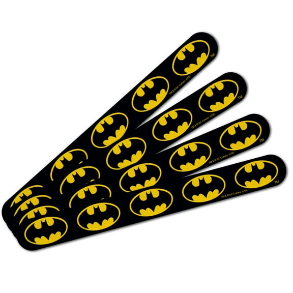 Batman Classic Bat Shield Logo Double-Sided Nail File Emery Board Set 4 Pack