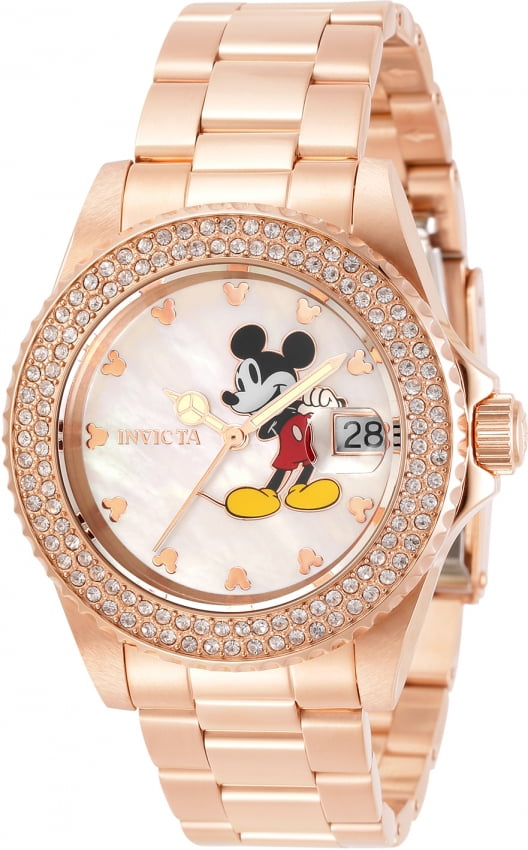 Invicta Disney Limited Edition Mickey Mouse Quartz Crystal White Dial  Ladies Watch 32484