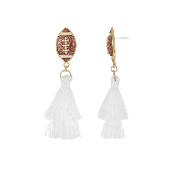 Packed Party Football Fringe Earrings