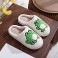 thumbnail image 4 of Domuza Women’s Sweet Bow Embroidery Fuzzy Slippers, Closed Toe Plush Warm Indoor House Shoes Non-Slip Winter Slides Green 8（EU-40）, 4 of 4