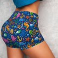 thumbnail image 2 of Sikiie Sea Fish Print Workout Shorts Women Scrunch Butt Gym Shorts Seamless High Waist Tummy Control Yoga Biker Athletic Shorts, 2 of 5