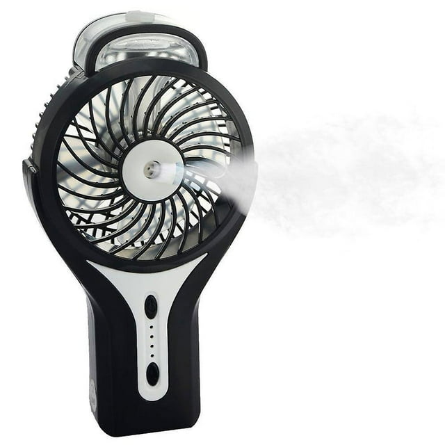 Mini Portable Usb Mist Fan With Personal Cooling Mist - Rechargeable Battery - Portable Cooling Fan For Home, Office And Travel - Black