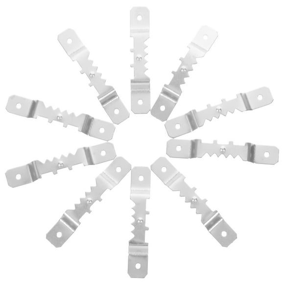EeaseCA 10PCS Double Hole Hanging Picture Painting Mirror Frame Tooth Hook Hanger with Screws (Silver)