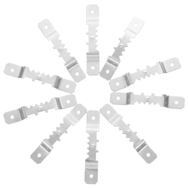 10 piezas de doble agujero colgante pintura de pintura espejo espejo gancho dental perchero con tornillos (plata)