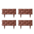 thumbnail image 2 of Linnome 4PC Plastic Edgings Garden Picket Fence for Grass Flowerbeds, Weather Proof Plastic Garden Border Decorative Panels, Brown 17.72x11.81x3.15in, 2 of 6