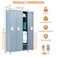 thumbnail image 6 of JAORD Metal Locker for Employees Storage Cabinet, 72" Height Steel Locker for Home, School, Office, Gym (light gray, 3 Doors), 6 of 7