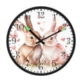 thumbnail image 2 of Voice Activated Clock with Glow Light 12 Inch Large Silent Wall Clock Battery Operated for Home Decor Two Cute Bunnies Pattern, 2 of 8
