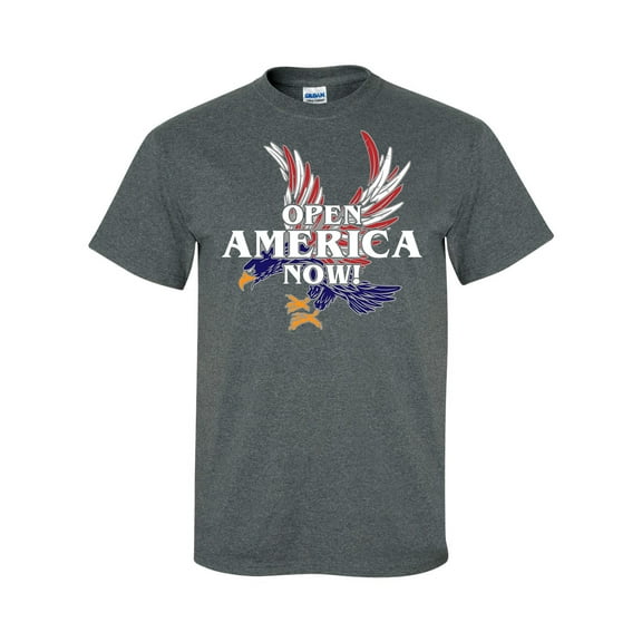 Trenz Shirt Company Open America Now Unisex Short Sleeve T-shirt-Dark Heather-4xl