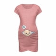 thumbnail image 2 of Vêtements de Grossesse Offres de l'Action de Grâce Liquidation Été Vêtements de Maternité pour Femmes Col Rond Manches Courtes Volants Pli Hauts de Grossesse, 2 of 5