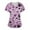 Purple, variant on WTOBBY Plus Size Women's Printed Short Sleeve V-Neck Scrubs Set with Pockets, Animal Floral Print, 2-Piece Nursing Uniform, Medical Workwear for Healthcare Professionals,Blue L