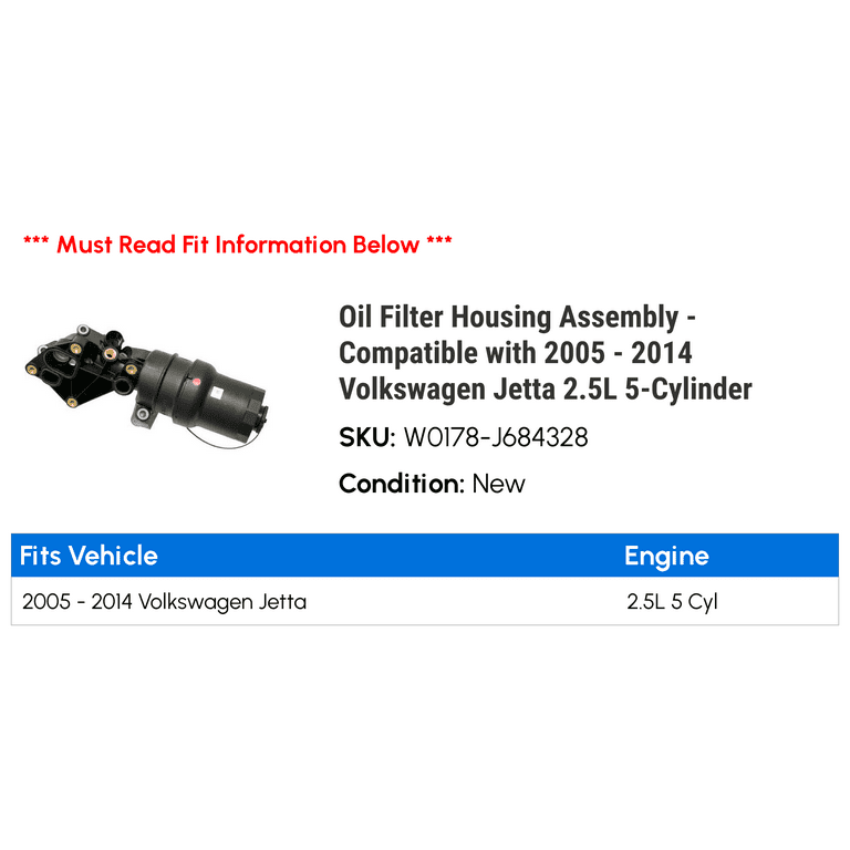 20052014 Volkswagen Jetta Oil Filter Housing OEM 07K 115, 44 OFF