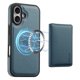 thumbnail image 1 of DENIOR For iPhone 16 Plus Magnetic Case Carbon Fiber Texture Leather Back Cover with Detachable Card, 1 of 4