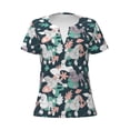 thumbnail image 2 of Uemuo Cute Poodle Dog Drawing Women's Deep V-Neck Low Cut Tops - Casual Loose Fit with Stainless Steel Loop, Soft, Breathable, Perfect for Office, Travel, and Daily Wear-Large, 2 of 5