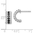 thumbnail image 2 of Primal Silver Sterling Silver Rhodium-plated Black Cubic Zirconia C-Hoop Earrings, 2 of 4