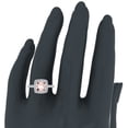 thumbnail image 2 of Cushion Cut Pink Morganite Halo Engagement Ring 14K White Gold 2.70 carat, 2 of 5