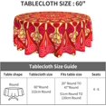 thumbnail image 4 of Mandala Red Waterproof Picnic Patio Party Round Table Cloth Cover Decorations Fabric 60 Inch Circular Tablecloth for 20-47 Inch Home Dining Room Kitchen Decor, 4 of 6