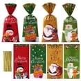 thumbnail image 2 of Bolsas de plástico para decoración del hogar, 25/50/100 piezas, Papá Noel, muñeco de nieve, caramelos mezclados, para regalo de Feliz Navidad, 2023, 2024, 2 of 4