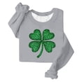thumbnail image 4 of St Patricks Day Outfits for Women Crew Neck Long Sleeve Pullover Tops Irish Shamrock Green Print Sweatshirt Festival Shirts, 4 of 4