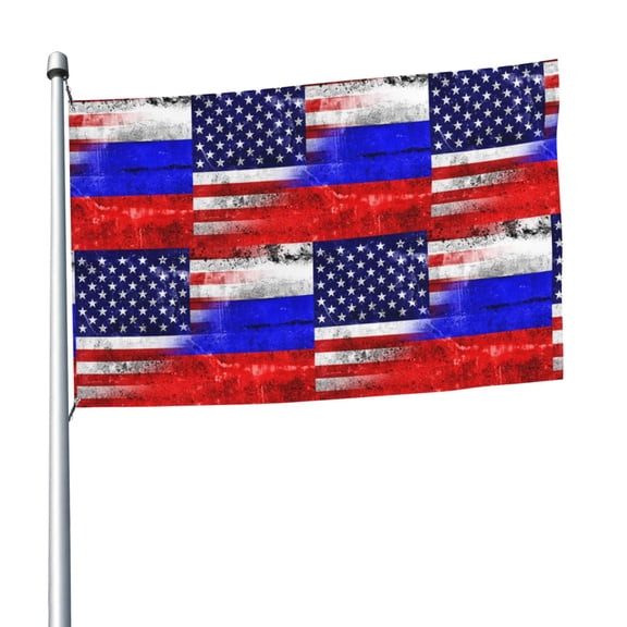 Russian America Flag Flag 5x8 Ft Print Vivid Color Outdoors Indoors Light-Weight Polyester Flags