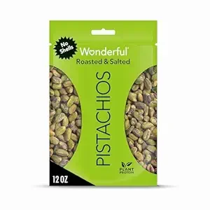 Wonderful Pistachios No Shells, DEF29 Roasted & Salted Nuts, 12 Ounce Resealable Bag, Protein Snacks, Gluten Free, Healthy Snack