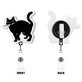 thumbnail image 2 of WIRESTER Set 2pcs Design Acrylic Key Card Holder Belt Clip Reel Id Badge Retractable - Black Cat With Knife & Black Cat With Knife (S1), 2 of 6
